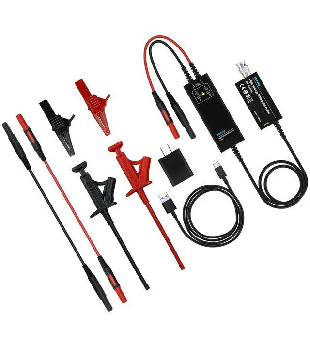 Alt view image 4 of 7 - 700V 100MHz High Voltage Differential Probe kit 3.5ns Rise Time 10X/100X Attenuation Rate Oscilloscope Probe Kit Accessory DP10007