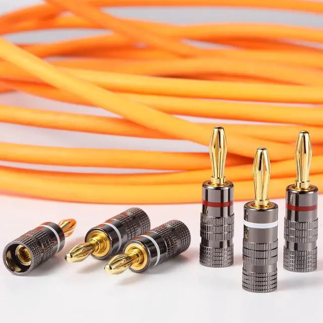 Alt view image 6 of 6 - 20 Pairs/ 40 Pcs Banana Plugs, 4mm Gold Plated, Dual Screw Lock, Compatible with Speaker, Audio/Video Receiver, Amplifier, Home Theater