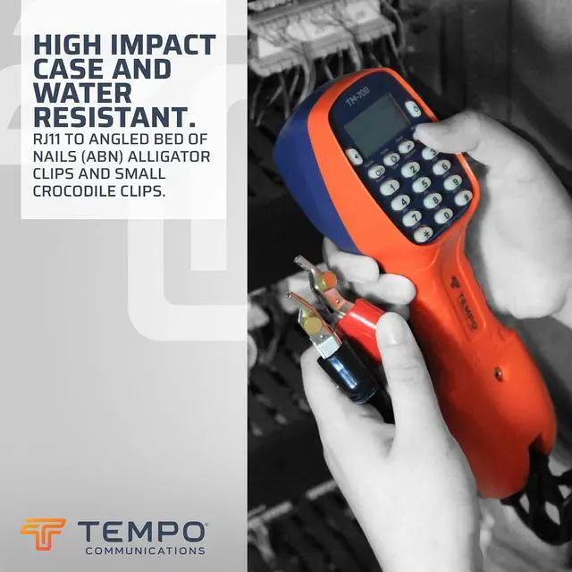 Alt view image 5 of 7 - Communications TM-500 Telephone Test Set, DSL-Compatible Lineman's Test Set w/Headset, Tone and Pulse Dialing, ABN Bed of Nails & Spike Alligator Clips (TM-500)