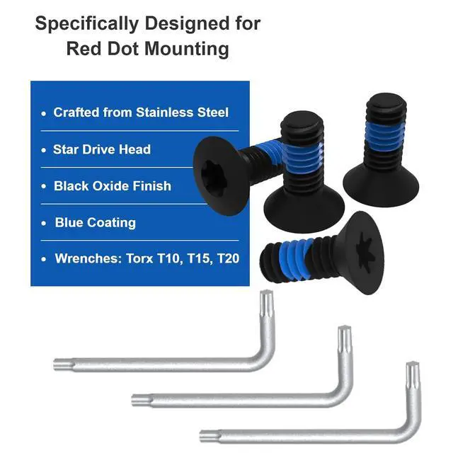 Alt view image 3 of 5 - Red Dot Mounting Screws Kit - 124 Pcs of 31 Sets Compatible with RMR Screws Include M3, M3.5, M4, #6-32, #4-40, #6-40, #6-48 (4 Pcs/Set) for Red Dot Sight & Plate Mounting