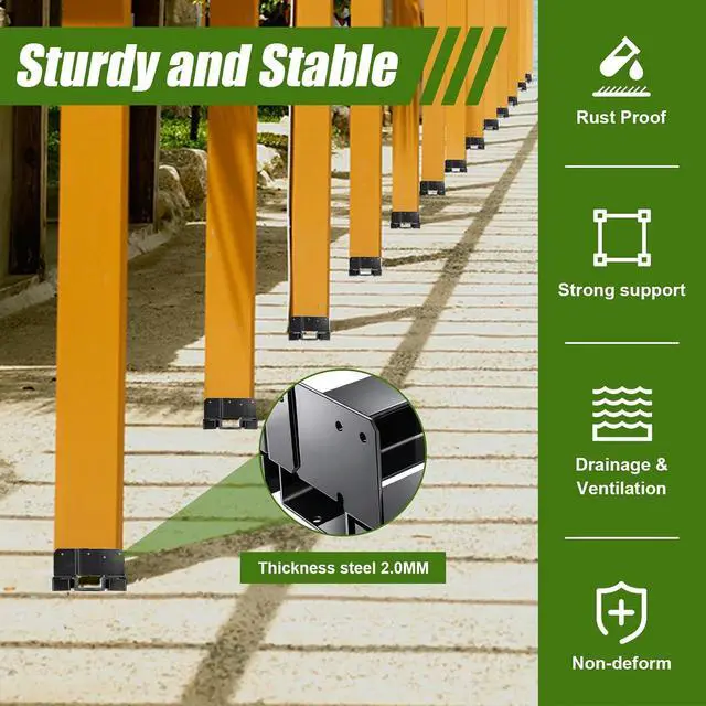 Alt view image 6 of 6 - 6x6 Post Base for Concrete Heavy Duty Galvanized Post Anchor Base