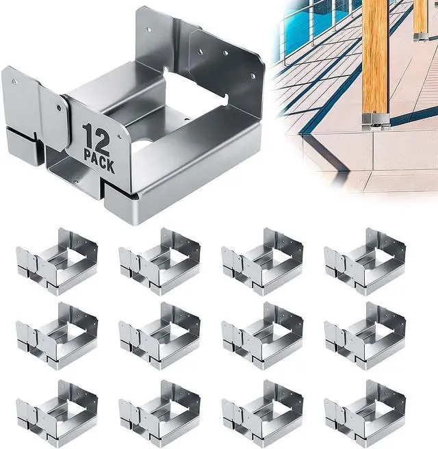 Main image of 6PCS 6x6 Post Base for Concrete Heavy Duty Galvanized Post Anchor Base