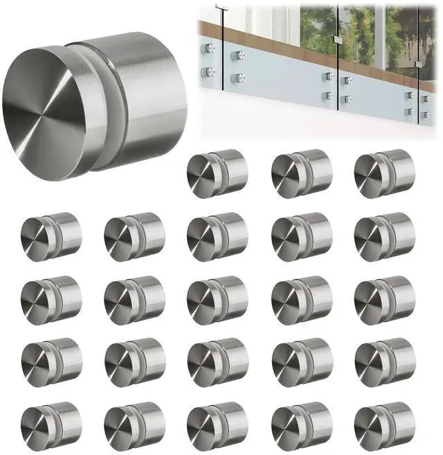 Main image of 24 Pack Marine-Grade SS316 Solid Heavy Duty Glass Railing Standoff