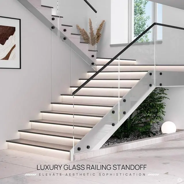 Alt view image 4 of 7 - 10 Pack Marine Grade SS316 Solid Heavy Duty Glass Railing Standoff