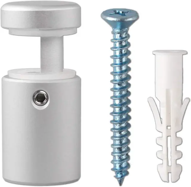 Alt view image 3 of 6 - Side Clamp Standoffs 3/4" x 1" Solid Aluminum, Edge Grip Sign Standoff for Glass, Burglarproof, Hardware for Acrylic, PVC, Glass Panel With 2 Pcs Spacers