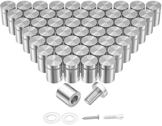 Main image of 50 Pcs 3/4 x 3/4 Inch Stainless Steel Standoff Screws, Standoff Wall Mounts, Stand Off Mounting Hardware Advertising for Acrylic Sign Holder, Silver