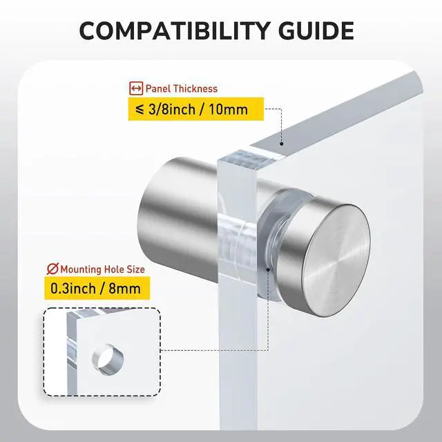 Alt view image 3 of 6 - 50 Pcs 3/4 x 3/4 Inch Stainless Steel Standoff Screws, Standoff Wall Mounts, Stand Off Mounting Hardware Advertising for Acrylic Sign Holder, Silver