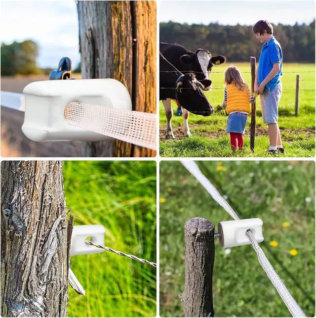 Alt view image 7 of 7 - 25 Pack Ceramic Electric Fence Insulator Heavy Duty Ceramic Porcelain Lag Screw Insulator for Wooden Post Electrical Wire Ground Fencing Agricultural and Ranchers Supplies