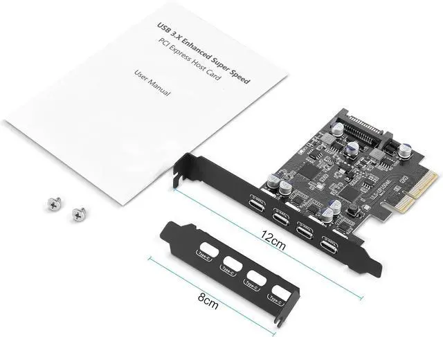 Alt view image 6 of 6 - 4 Ports USB 3.1 Gen 2 PCIe Card 10Gbps PCIe USB Expansion Card,PCI Express 3.0 x4 Adapter with Full/Low-Profile for Windows/Linux PC - Configure Smart Power Supply Technology