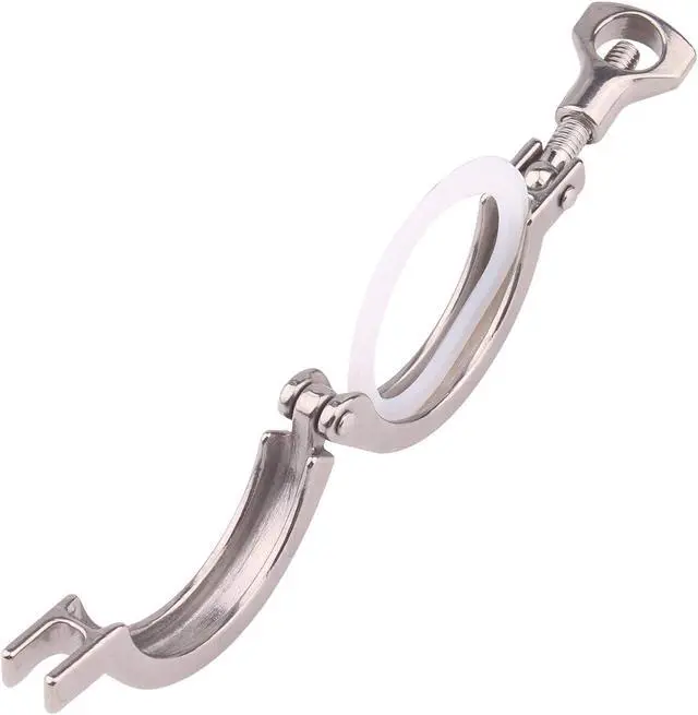 Alt view image 3 of 4 - Stainless Steel 304 Single Pin Heavy Duty Tri-clamp with Wing Nut for Ferrule TC with 1 pc Silicone Gasket (2 Inch Tri-clamp Size: 10 Pack)