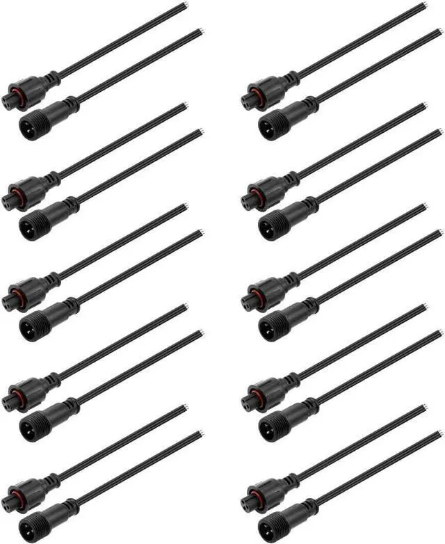 Main image of 3 Pin Xconnect Pigtail Waterproof Electrical Connectors 18AWG 6in/15cm Compatible with ASIN B0923SDR5T B0CM95W84B B0CW9NQ12K B0CM976SKW for WS2811 Outdoor Halloween Christmas Lights(10-Pair)