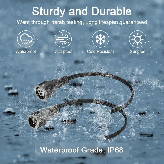 Alt view image 7 of 7 - 3 Pin Xconnect Pigtail Waterproof Electrical Connectors 18AWG 6in/15cm Compatible with ASIN B0923SDR5T B0CM95W84B B0CW9NQ12K B0CM976SKW for WS2811 Outdoor Halloween Christmas Lights(10-Pair)