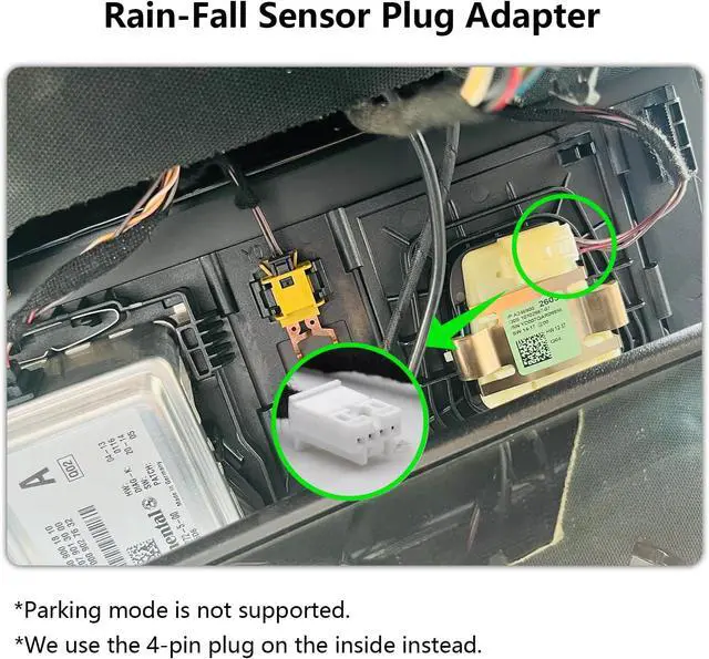 Alt view image 2 of 6 - Dash Cam Power Adapter for Mercedes Benz with 4-Pin Rain Sensor Hidden Cable Kit for GPS Radar Mirror Camera, Plug & Play Fits All Mercedes Benz Models with 4-Pin Rain Sensor Port