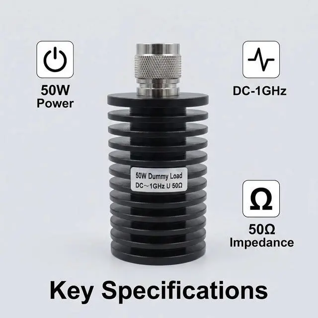 Alt view image 2 of 7 - 50 Watt PL259 Dummy Load - 50 Ohm UHF Dummy Load for Ham Radio, DC to 1.0Ghz Lower VSWR 50 Watt PL259 Termination Load for Antenna Testing, SWR Measurement, and Radio Transmitter (50 Watt)