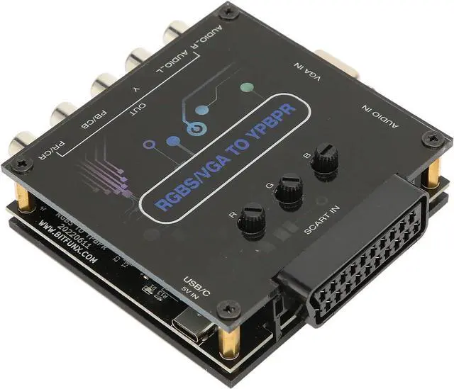 Main image of RGBS VGA SCART to YPBPR Component Converter, Color Difference Component, Support Sound Left and Right Channel Input SCART