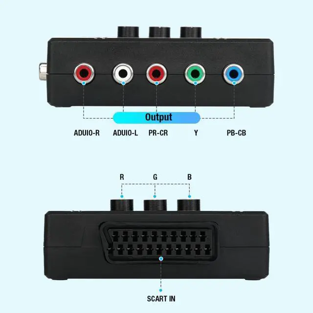 Alt view image 3 of 7 - RGBS/VGA/SCART to Component Adapter - Supports R/G/B Single Channel Color Adjustment, Plug & Play Video Game Converter with No Lag, for Retro Game Console