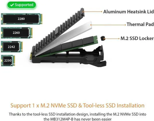 Alt view image 3 of 7 - Removable Dual M.2 NVMe SSD to PCIe 4.0 x8 Mobile Rack Adapter Card for PCIe Expansion Slot