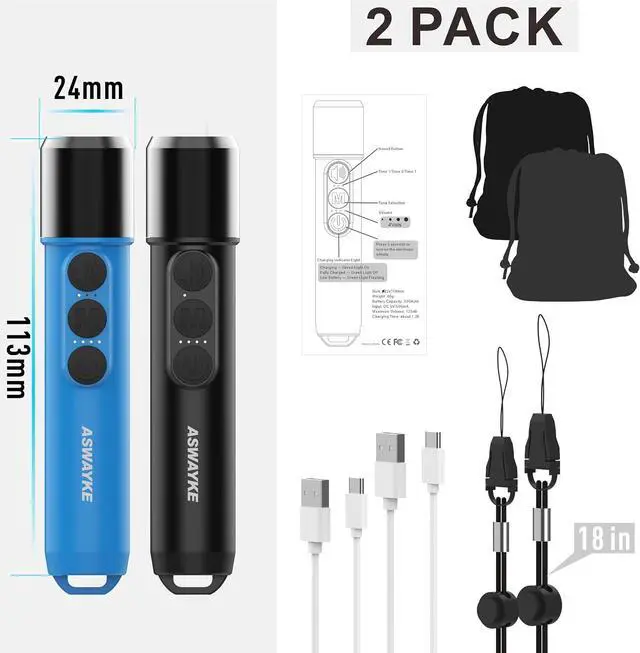 Alt view image 7 of 7 - Electronic Whistle Set of 2-125dB Loud Rechargeable Whistle, Type-C Charging, 4-Level Volume, IPX5 Waterproof for Coaches, Referees, Basketball & Dog Training