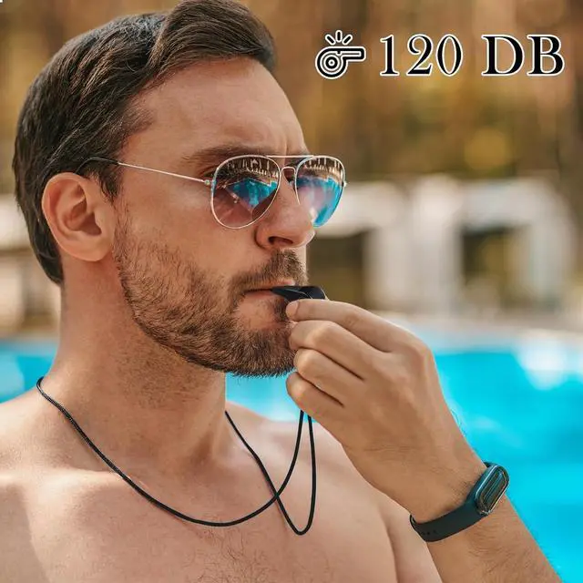 Alt view image 5 of 7 - 200 Pack Plastic Whistles with Lanyard Bulk Black Coach Whistles Referees Whistles Loud Crisp Sound Whistles for School Student Training Emergency Sports Party Fillers