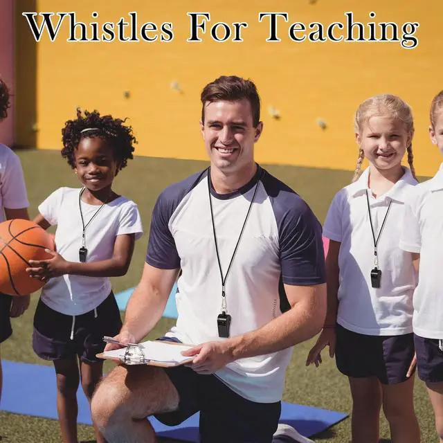 Alt view image 4 of 7 - 200 Pack Plastic Whistles with Lanyard Bulk Black Coach Whistles Referees Whistles Loud Crisp Sound Whistles for School Student Training Emergency Sports Party Fillers