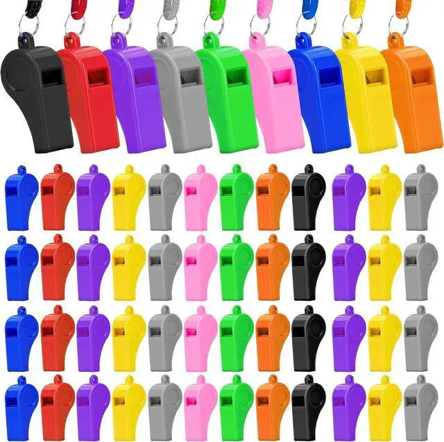 Main image of 144 PCS Plastic Whistle for Coach with Lanyard Loud Crisp Sound Sports Referee Whistle Bulk for Adults Coaches Referees Teachers Officials Polices School Emergency Dog Training Lifeguard
