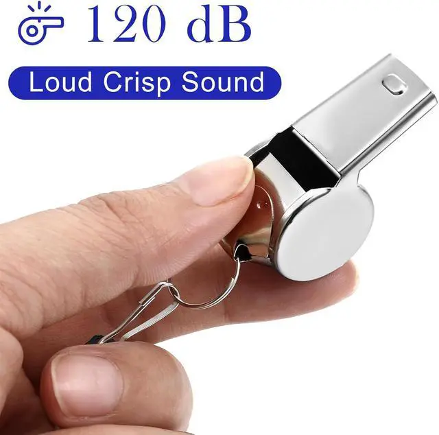 Alt view image 7 of 7 - Stainless Steel Sport Whistles Bulk with Lanyard & Clip, Individually Wrapped Pre-Assembled, Loud Metal Coach Referee Whistle for Teachers, Soccer, Police, Emergency