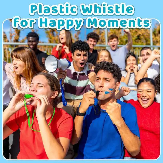 Alt view image 5 of 6 - 144 PCS Plastic Whistle for Coach with Lanyard Loud Crisp Sound Sports Referee Whistle Bulk for Adults Coaches Referees Teachers Officials Polices School Emergency Dog Training Lifeguard