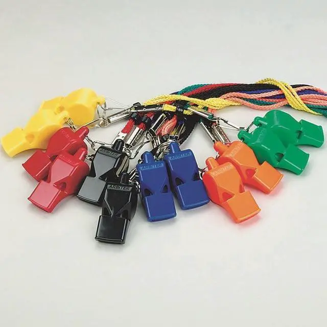 Alt view image 3 of 4 - Arbiter Pealess Whistles with Breakaway Lanyards, 12-Pack, Loud ABS Plastic Referee & Coach Whistles for Sports Officials, PE Teachers, Schools, Camps & Lifeguards