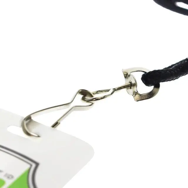 Alt view image 3 of 7 - 100 Pack - Black Lanyard with Swivel Hook - Basic, Round, Thin Braided Non-Breakaway Neck Strap Cord for School Name Tag, Office I'd Card, Keychain, Referee Whistle and More