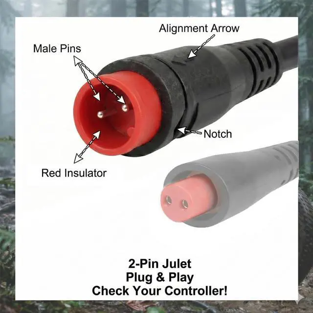 Alt view image 4 of 7 - Ebike Headlight 20W Baja Style Light for Rad Power Bikes Off-Road Pod Light with Red 2-Pin Julet Connector Plug and Play 12V-60V Waterproof Front Lamp Compatible with RadRover RadRunner