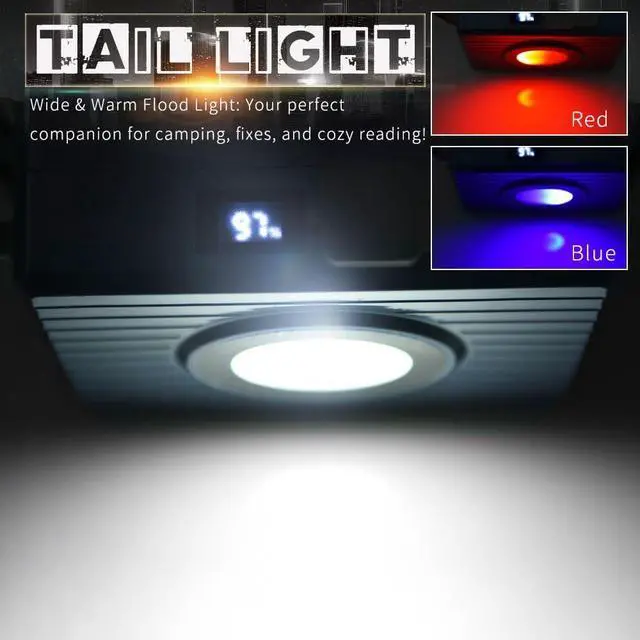 Alt view image 5 of 7 - Adult Hunting Headlamp - LED Super Bright Headlight with Rear Battery Pack, Cell Phone Charging Function, Wide Spot Beam for Camping, Power Outages, Emergency, Fishing