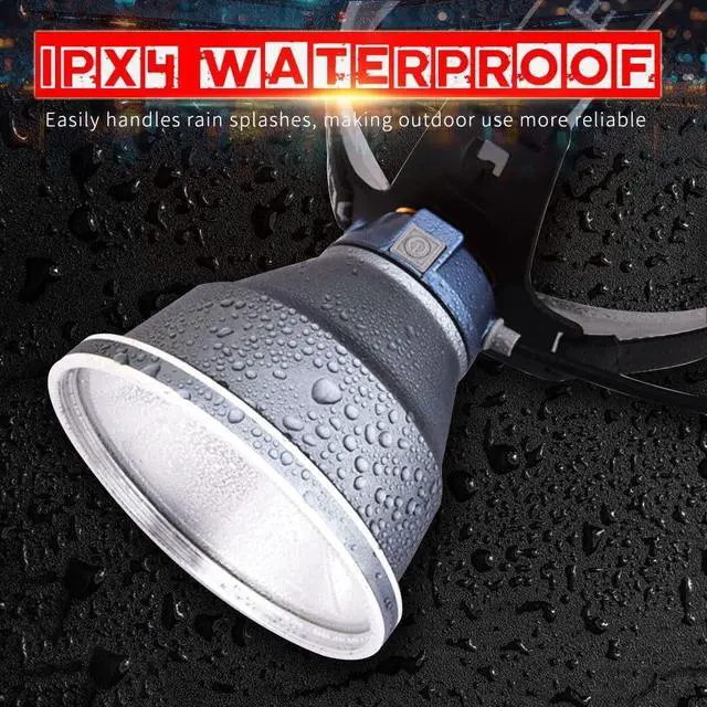 Alt view image 7 of 7 - Adult Hunting Headlamp - LED Super Bright Headlight with Rear Battery Pack, Cell Phone Charging Function, Wide Spot Beam for Camping, Power Outages, Emergency, Fishing