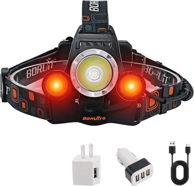 Main image of Headlamp with Red Light, USB C Rechargeable, 90° Adjustable, 3 Modes