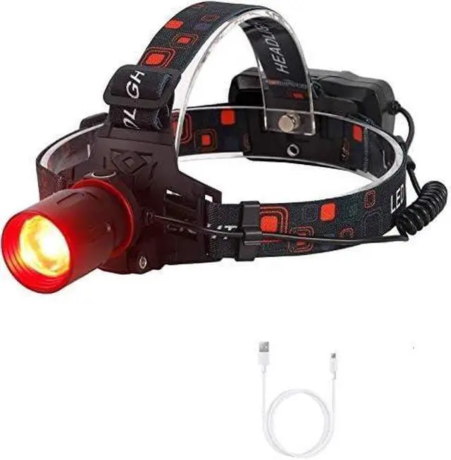 Alt view image 4 of 6 - Red Light LED Headlamp Red Hunting Flashlight Super Bright 2000 Lumens 3 Lighting Modes Rechargeable Waterproof Lightweight Headlight for Hunting Stargajing Astronomy Running Fishing