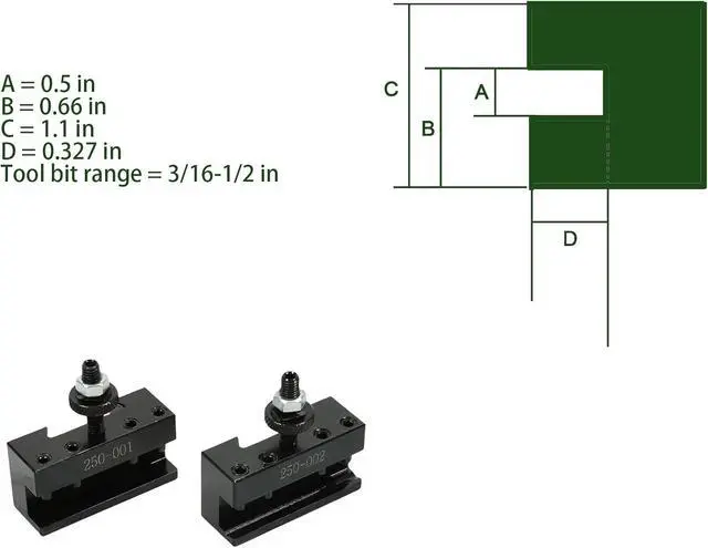 Alt view image 3 of 7 - 3Pcs OXA Wedge Type Tool Post Set 250-000 Quick Change Tool Post 250-001 and 250-002 Quick Change Tool Post Holder Fit for lathe