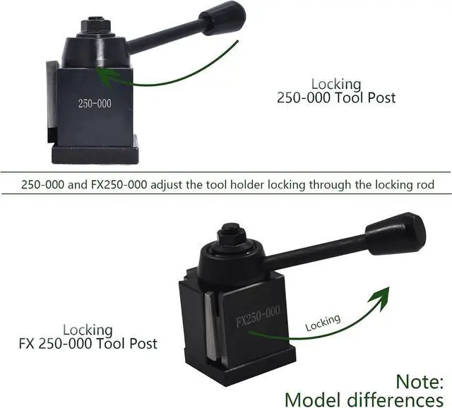 Alt view image 7 of 7 - 3Pcs OXA Wedge Type Tool Post Set 250-000 Quick Change Tool Post 250-001 and 250-002 Quick Change Tool Post Holder Fit for lathe