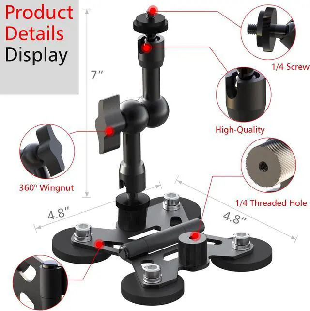 Alt view image 6 of 6 - Magnetic Cell Phone Fence Mount for Universal Compatibility with Mevo Start, iPhone, GoPro & Action Cameras, Adjustable Arm with 360 Movement, Secure Magnetic Grip (Black)