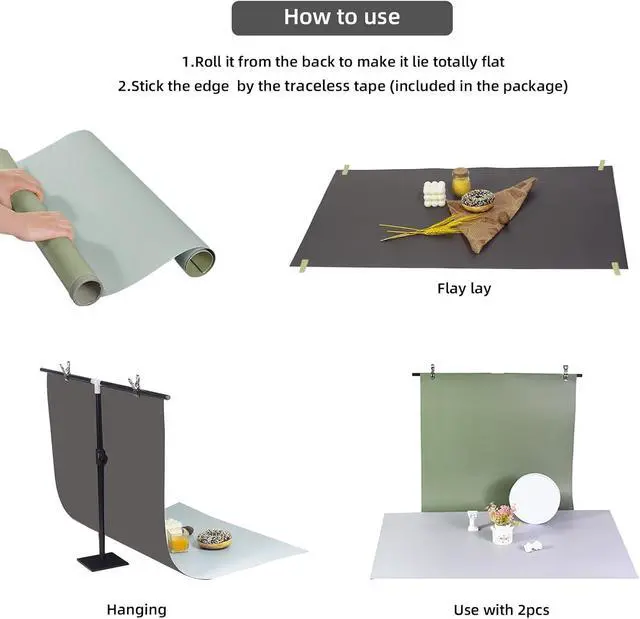 Alt view image 6 of 6 - Photography Backdrop Product Photo Background: Small Size Paper Backdrops kit for Tabletop Food Jewelry Mini Items Pictures Photoshoot.(Gradient Color 6pcs/12pattern 22x34inch)