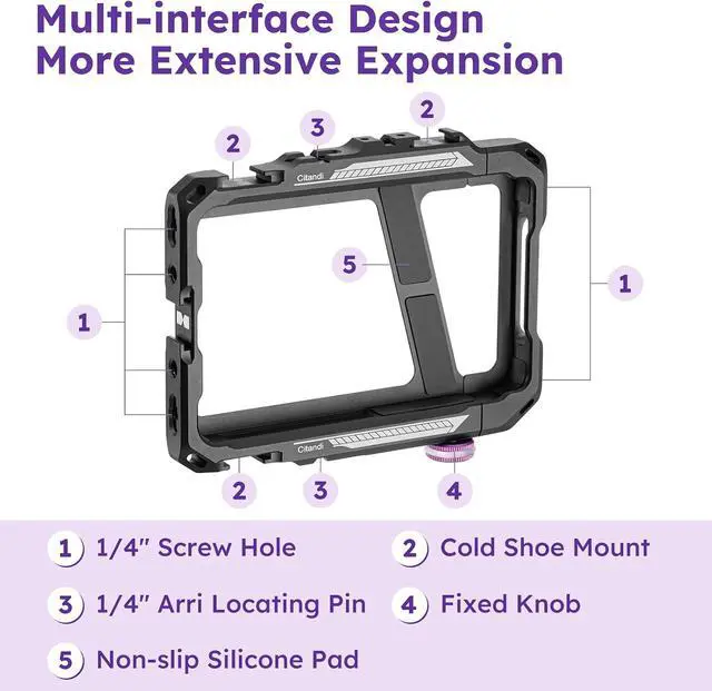 Alt view image 4 of 7 - Universal Smartphone Filmmaking Stabilizer, Phone Cage for Vlogging and Videography, Compatible with Most Smartphones