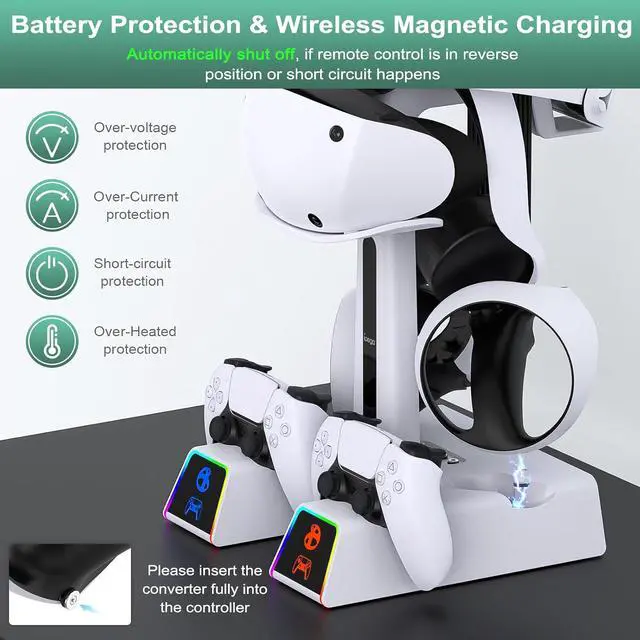 Alt view image 4 of 7 - RGB Charging Station for PS VR2 / PS5 / PS5 with 10 Led Light