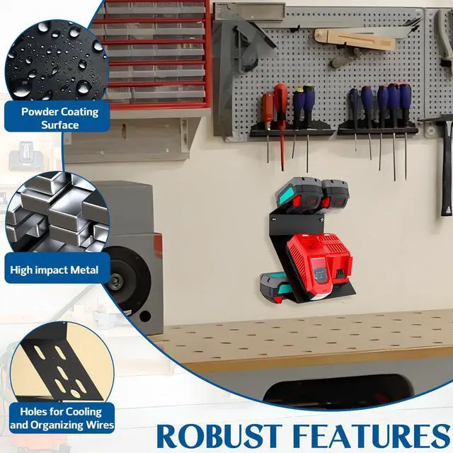 Alt view image 5 of 7 - 2-Pack Wall Mount for Milwaukee M18 Battery and M12-18 C/FC Charger