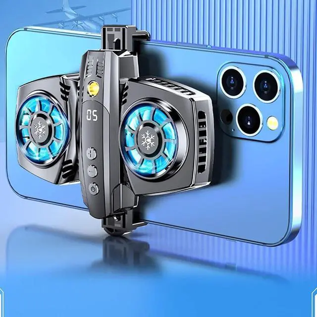 Alt view image 2 of 7 - Cell Phone Cooler, Low Noise Cellphone Radiator with Dual SemiConductor Cooling Chip, Mobile Phones with Width of 2.6 to 3.5in for Live Streaming, Outdoor Vlog, Gaming