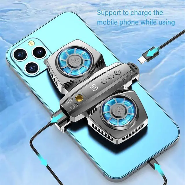 Alt view image 3 of 7 - Cell Phone Cooler, Low Noise Cellphone Radiator with Dual SemiConductor Cooling Chip, Mobile Phones with Width of 2.6 to 3.5in for Live Streaming, Outdoor Vlog, Gaming