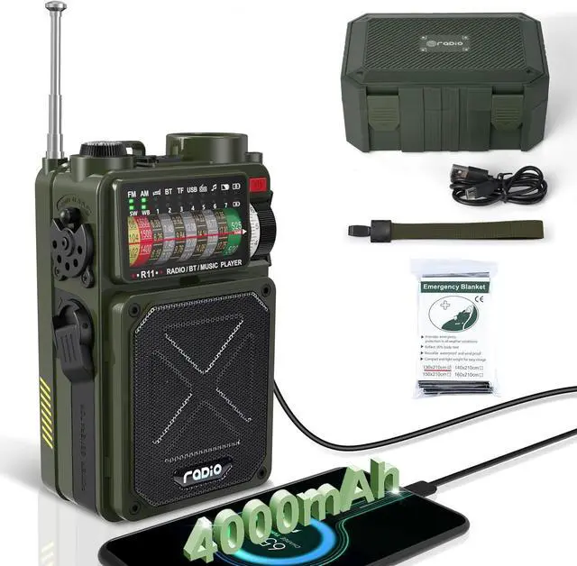 Main image of Emergency Radio Hand Crank Solar - NOAA/AM/FM Shortwave Radio for Camping
