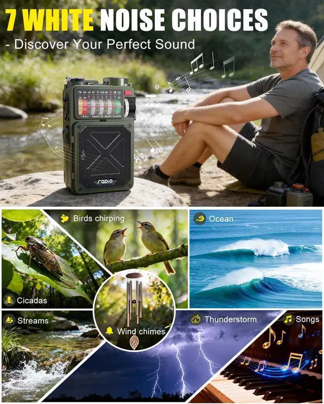Alt view image 7 of 7 - Emergency Radio Hand Crank Solar - NOAA/AM/FM Shortwave Radio for Camping