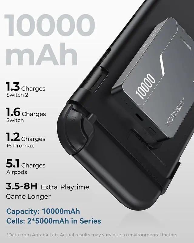 Alt view image 6 of 7 - Magnetic Power Bank 10000mAh for Nintendo Switch 2, +3.5-8H Playtime
