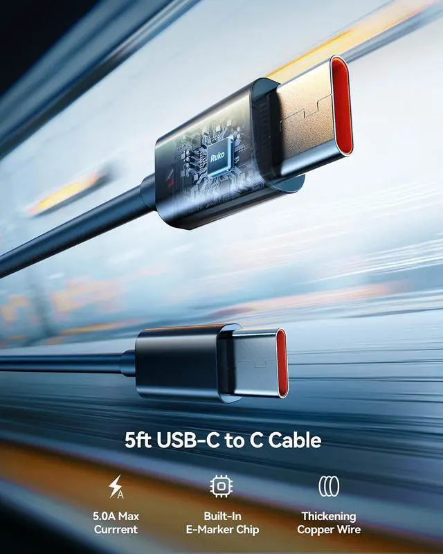 Alt view image 3 of 7 - 65W USB C Charger with Cable, 3-Port GaN Fast Charger