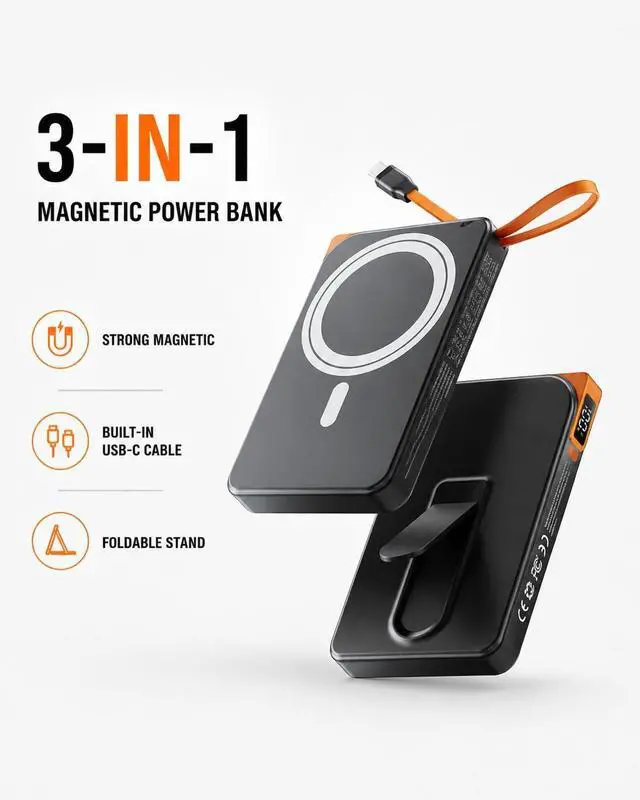 Alt view image 2 of 7 - for Magsafe Power Bank iPhone, Magnetic Portable Charger 10000mAh