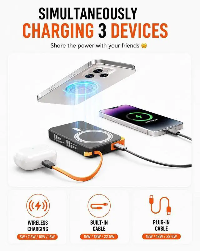 Alt view image 6 of 7 - for Magsafe Power Bank iPhone, Magnetic Portable Charger 10000mAh