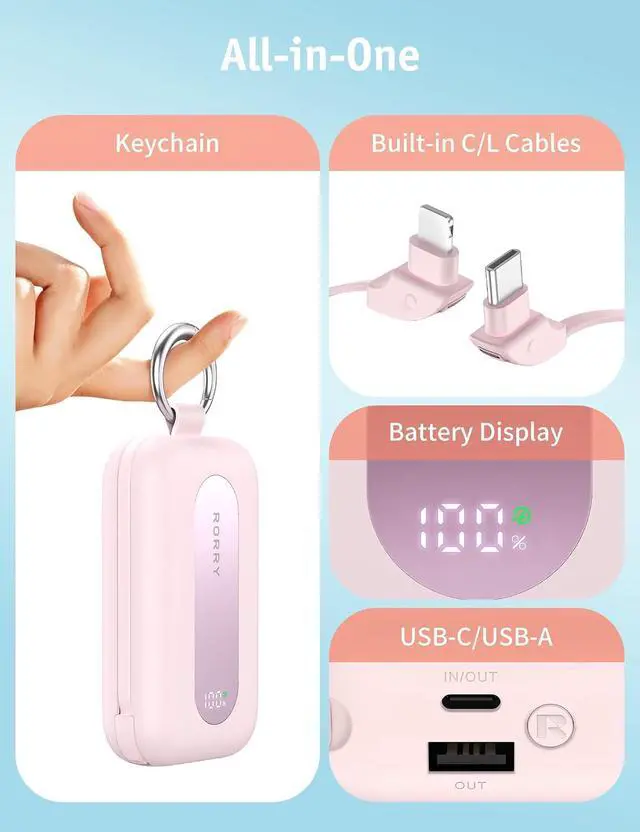 Alt view image 5 of 7 - CharmGo Portable Charger 20000mAh 30W Power Bank 4 in 1 Battery Pack